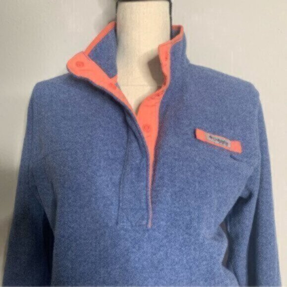 Columbia Blue & Pink Pullover Performance Fleece Jacket - Picture 4 of 12